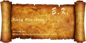 Baig Korinna névjegykártya